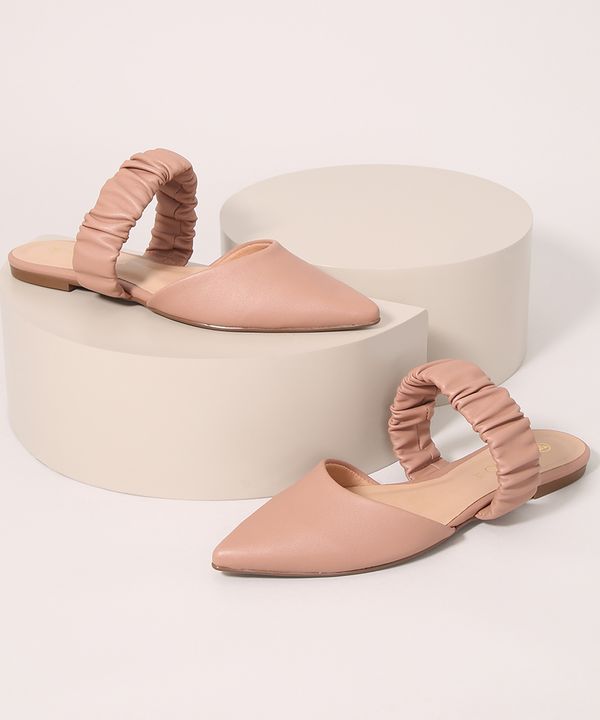 Mule Feminino Bico Fino Via Uno Rosa 34