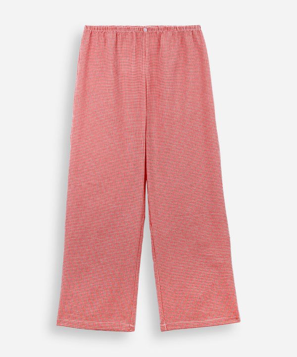 calça de pijama feminina com algodão avulsa xadrez vermelha M