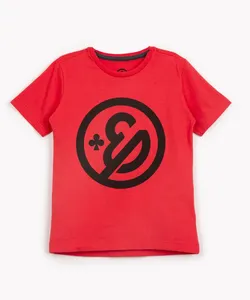 camiseta infantil de algodão enaldinho manga curta vermelho 8