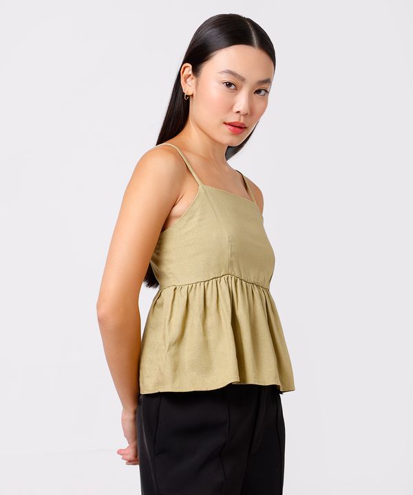 bata feminina com linho mindset verde PP
