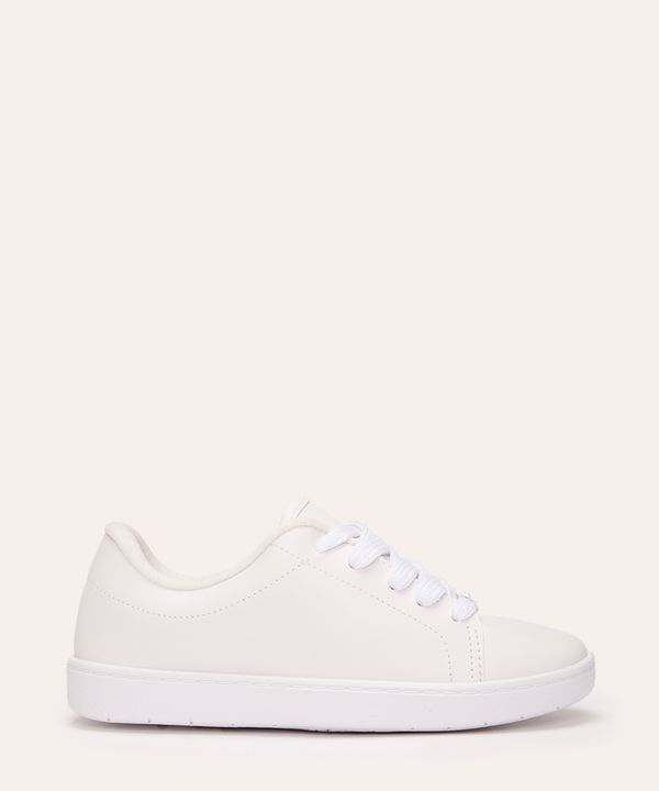 tênis infantil casual com cadarço molekinha branco 31