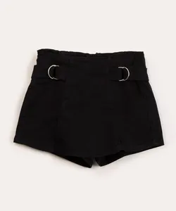 short saia juvenil com fivela preto 14