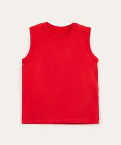 regata infantil básica de algodão vermelho 3