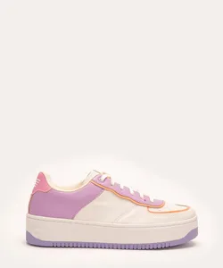 tênis cano baixo flatform com recortes oneself roxo 34