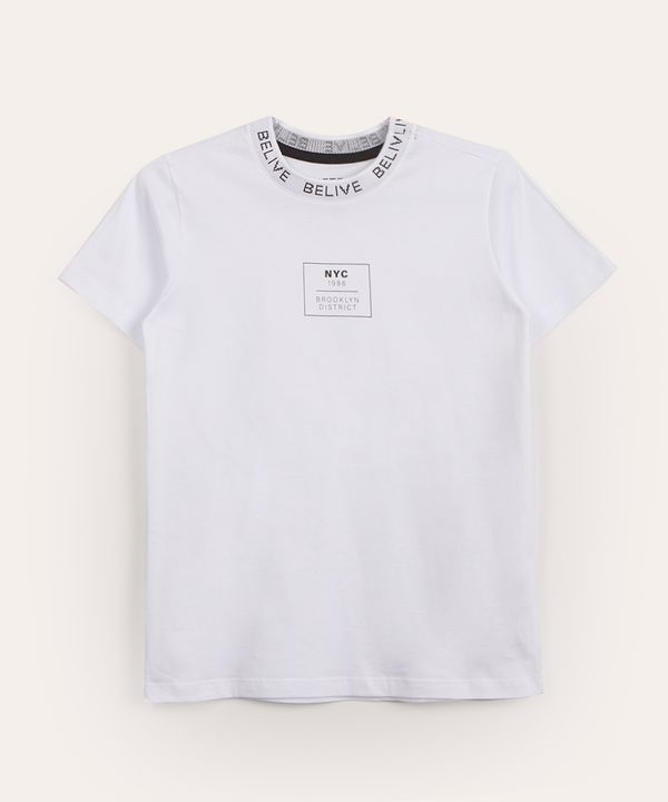 camiseta juvenil de algodão believe off white 16