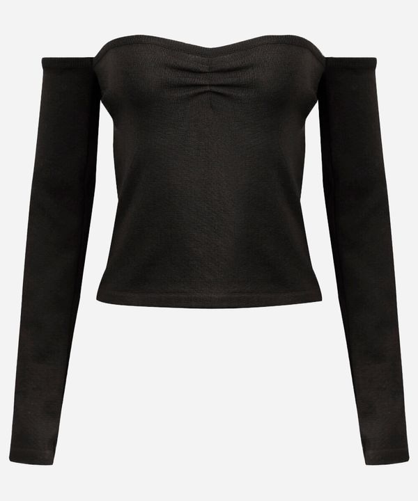 cropped de tricot juvenil ombro a ombro preto 12