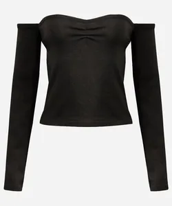 cropped de tricot juvenil ombro a ombro preto 16