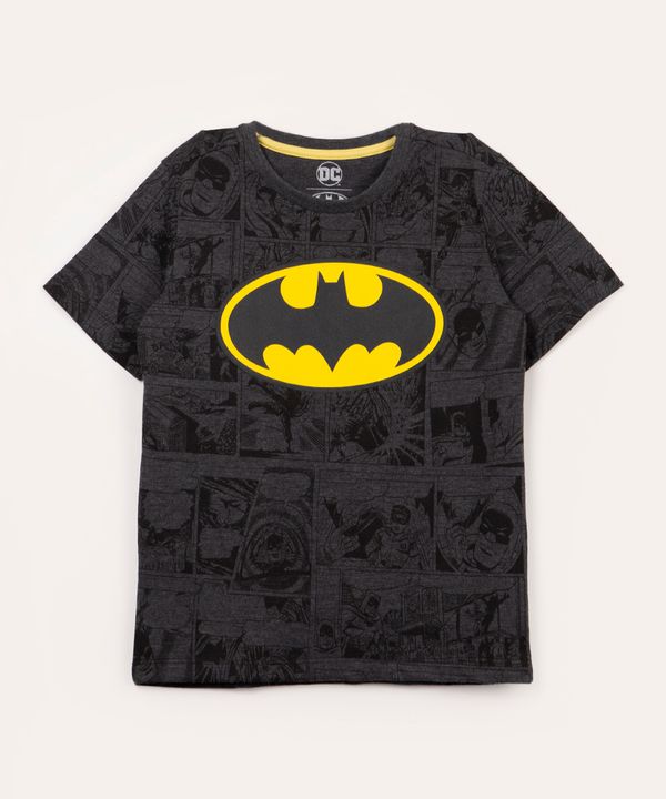 camiseta de algodão infantil batman manga curta chumbo 12
