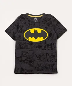 camiseta de algodão infantil batman manga curta chumbo 4
