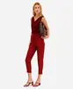 calça feminina de viscose cós elástico vinho 36