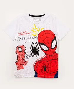 camiseta infantil manga curta homem aranha off white 10
