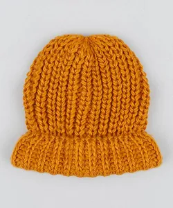 Capuz Feminino em Tricô Mostarda Único