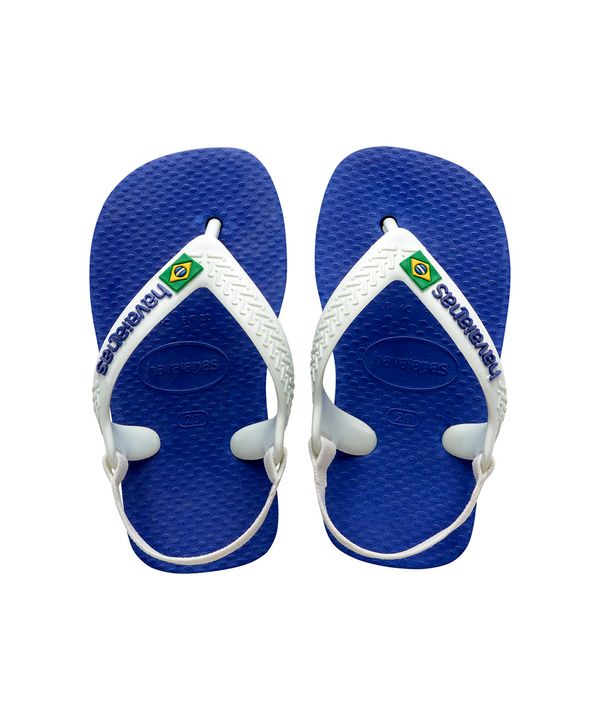 chinelo havaianas new baby brasil com elástico azul 20