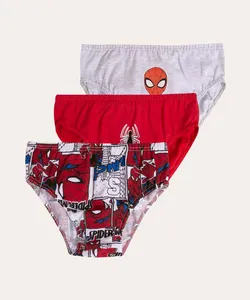 kit de 3 cuecas infantis homem-aranha multicor 2