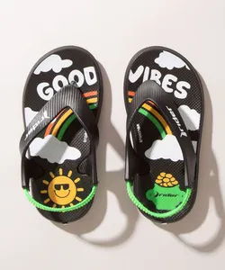 Chinelo Infantil com Elástico "Good Vibes" Rider Preta 25