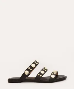 rasteira vizzano com tiras e tachas preto 35