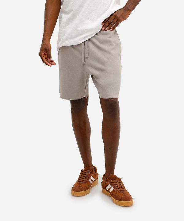 bermuda masculina de moletom com bolsos cinza GG
