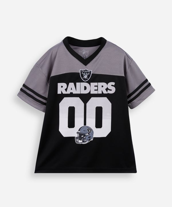 camiseta infantil esportiva raiders nfl preta 6