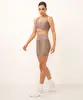bermuda brilho com bolso cintura alta esportiva marrom G