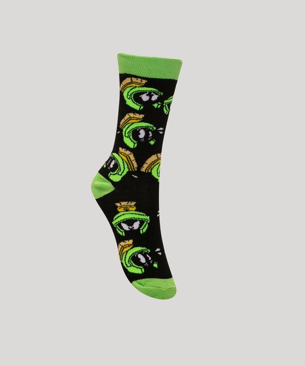 meia cano alto marvin marciano looney tunes preta 41-43