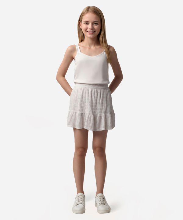 saia curta juvenil texturizada off white 14