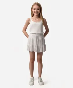 saia curta juvenil texturizada off white 16