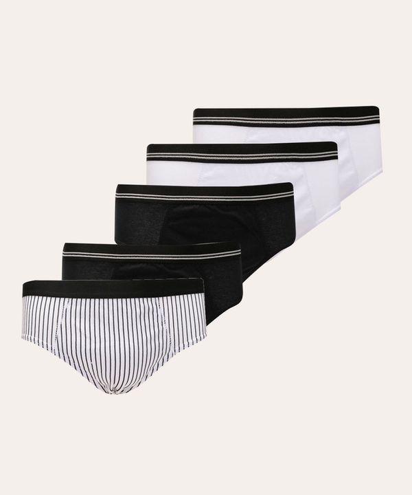 kit com 5 cuecas slip listrado multicor G