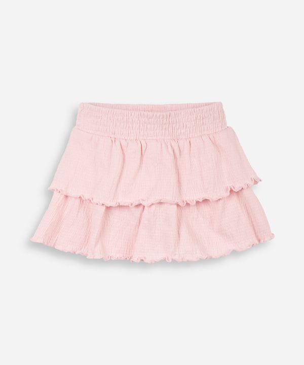 short saia infantil camadas lisa rosa 4