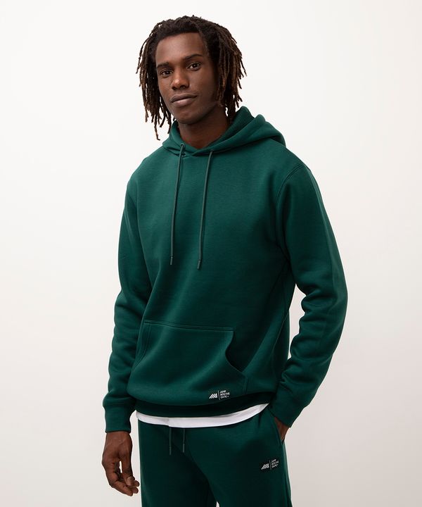 blusa de moletom oversized com bolso verde P