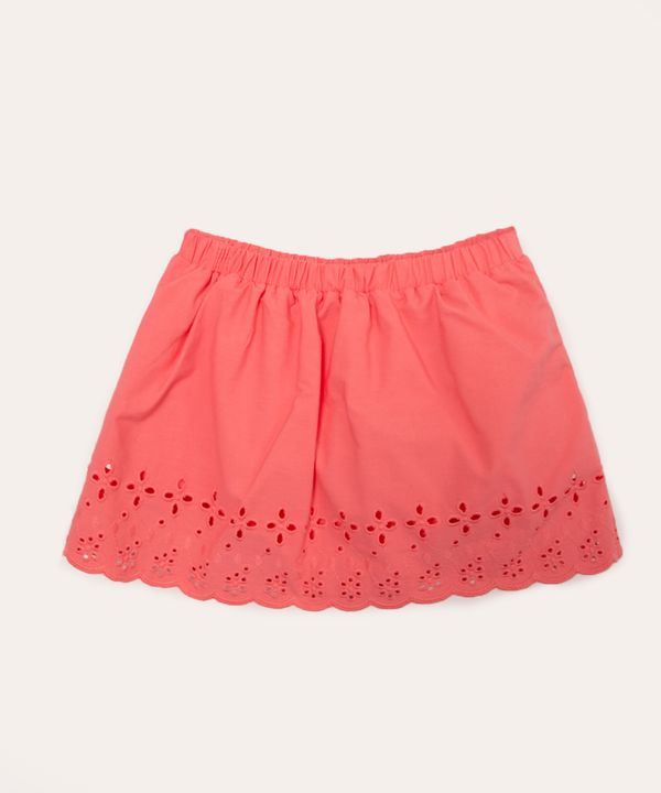 saia infantil curta de laise rosa 0-3