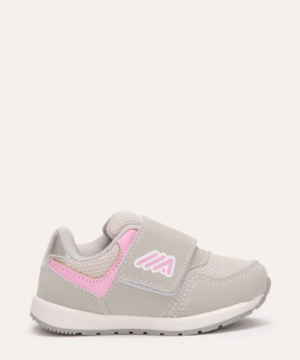 tênis infantil jogging com velcro cinza 21