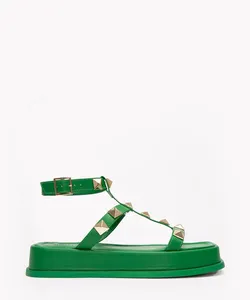 rasteirinha flatform com tachas oneself verde 35