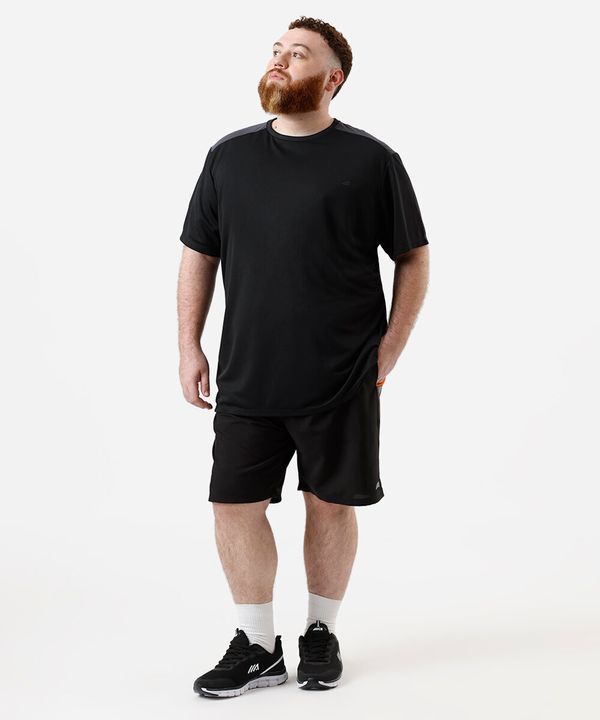 short cós elástico plus size esportivo preto GG3