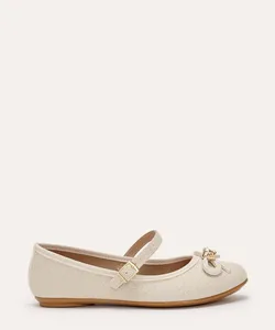 sapatilha infantil molekinha com laço off white 29