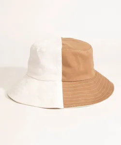 chapéu bucket hat com recorte bicolor multicor Único