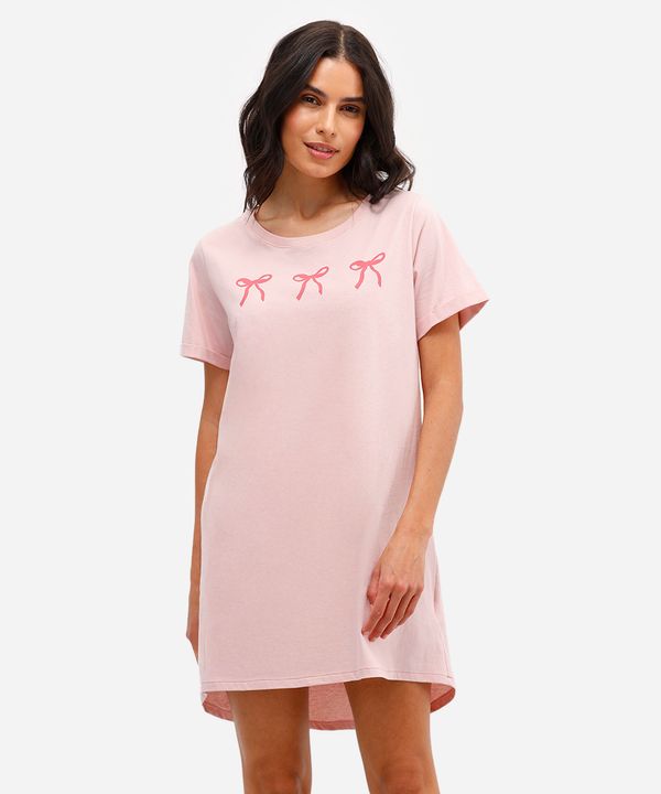 camisola feminina de algodão laços rosa P