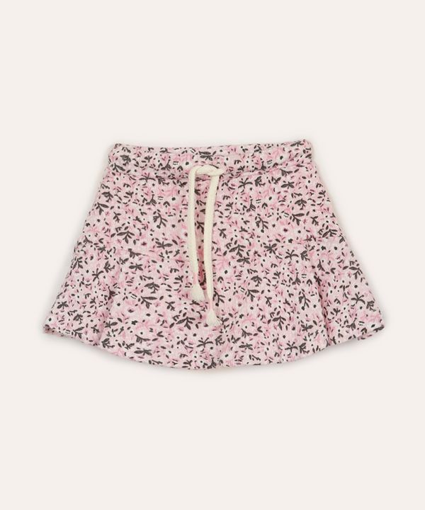 short saia infantil floral rosa 5