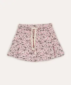 short saia infantil floral rosa 4