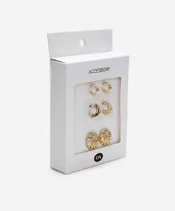 kit de 3 brincos dourado UNICO