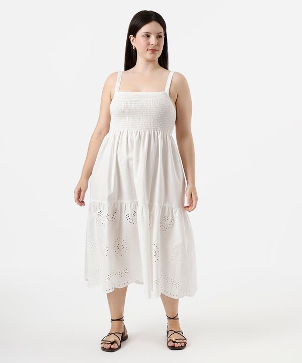 vestido midi com recortes plus size off white GG