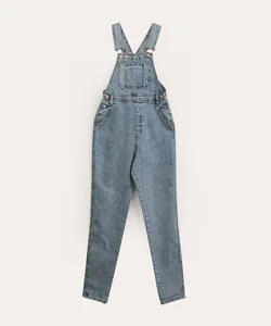 jardineira juvenil jeans longa azul claro 14