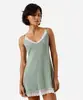 camisola feminina de viscose com renda verde P
