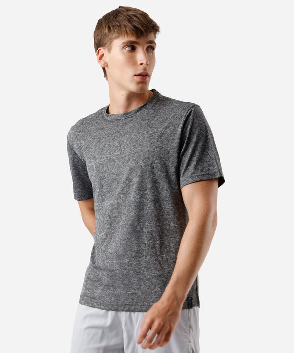 camiseta esportiva masculina de jacquard camuflada cinza P