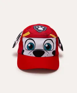 boné de sarja infantil patrulha canina aba curva vermelho Único