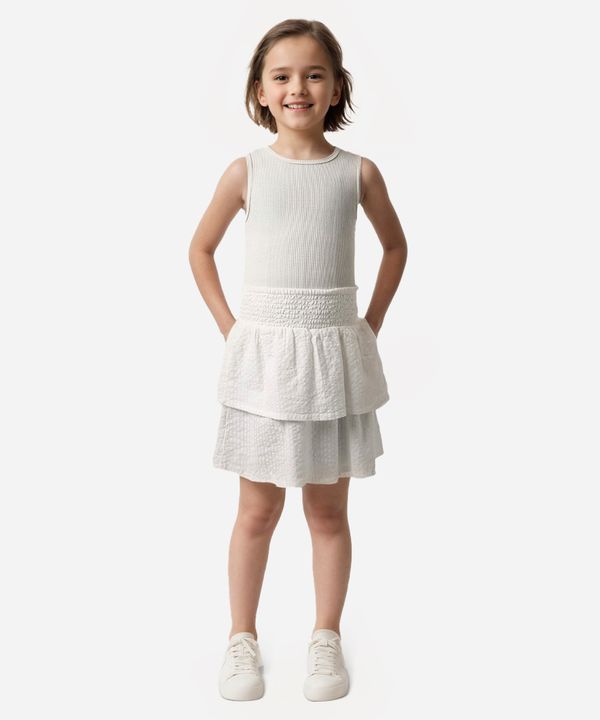 regata de poliamida infantil com brilho texturizada off white 6