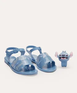 sandália grendene infantil com brinde stitch azul 28