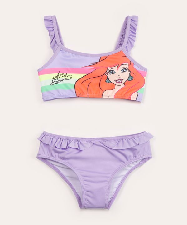 biquíni infantil ariel com proteção uv50 lilás 4