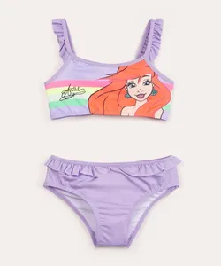 biquíni infantil ariel com proteção uv50 lilás 10