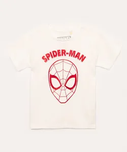 camiseta de algodão infantil homem aranha manga curta branca 5