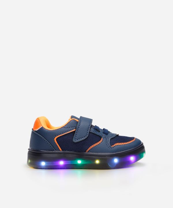 tênis infantil com velcro e luz azul 22